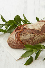 Image showing Fresh bread on white background