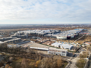 Image showing Aerial view of unfinished buildings