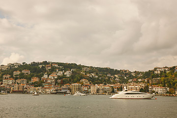 Image showing Istanbul, Turkey - December 11, 2017: Panorama of Golden Horn Gulf and the Bosphorus in Istanbul,