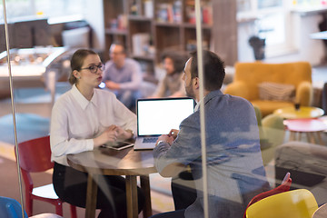 Image showing Business team Working With laptop in creative office