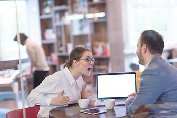 Image showing startup Business team Working With laptop in creative office