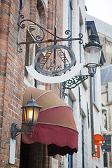 Image showing Sign saying Hotel in a Bruges street