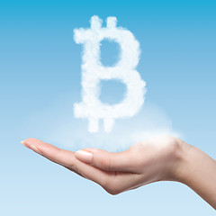 Image showing bitcoin symbol made from a cloud