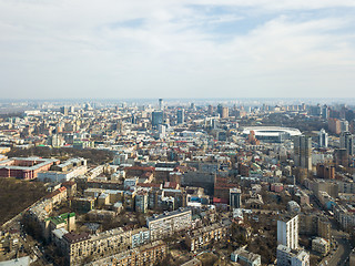 Image showing Panoramic view of the city, modern houses and stadium and the National Sports Complex Olympic 