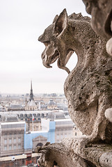 Image showing Gargoyle at ledge wall in church