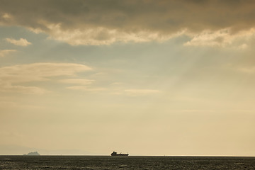 Image showing Landscape panoramic view from the sea to the historical part of Istanbul, Turkey.