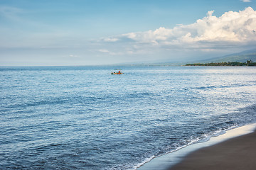 Image showing a dark sand beach in northern Bali Indonesia