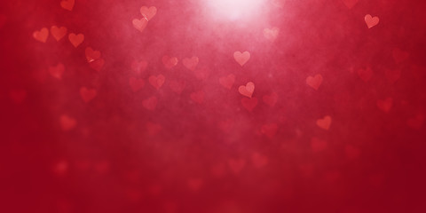 Image showing Valentine\'s Day hearts red background banner