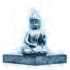 Image showing buddha statue ballpoint pen doodle