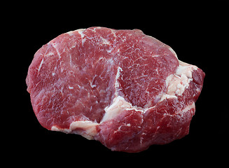 Image showing fresh raw steak meat on black background