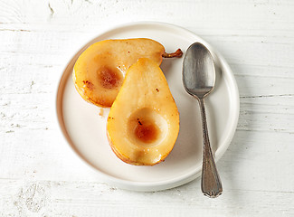 Image showing plate of caramelized pears