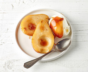 Image showing plate of caramelized pears