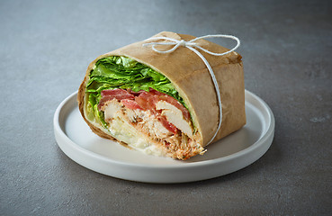 Image showing chicken wrap sandwich