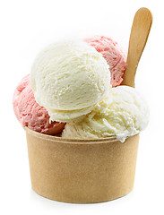 Image showing Ice cream balls in paper cup