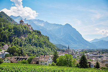 Image showing Vaduz town and castle, Lichtenstein