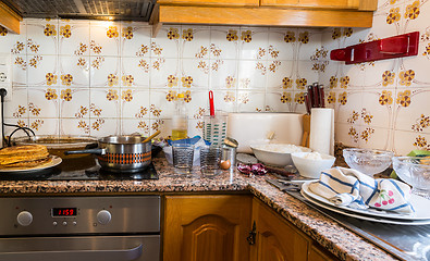 Image showing Messy kitchen in domestic household