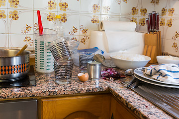 Image showing Messy kitchen in domestic household