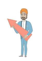 Image showing Hindu businessman with growth graph.