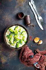 Image showing broccoli with eggs