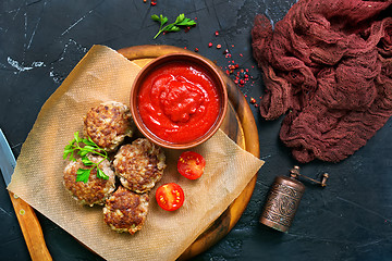 Image showing meatballs with sauce