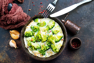 Image showing broccoli with eggs