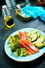 Image showing salmon with vegetables