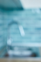 Image showing Kitchen sink with mixer tap