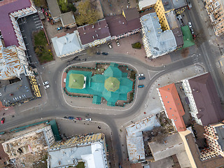 Image showing Top view of the church of St. Nicholas Pritisk district of Podol. Kiev, Ukraine