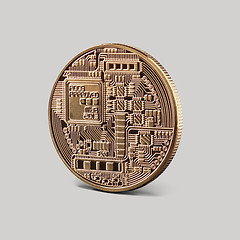 Image showing Back side of coin bitcoin