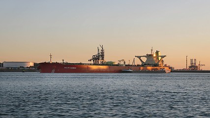 Image showing Huge Oil Tanker in Dock