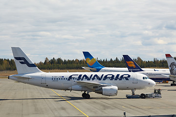 Image showing Plane at the airport, Finnair Airbus A319