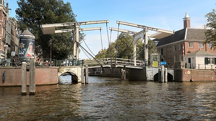 Image showing Amsterdam old wooden bridge