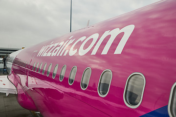 Image showing Airliner fuselage close up