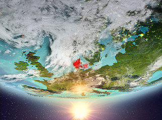 Image showing Denmark with sun