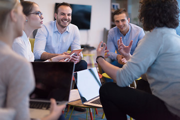 Image showing Startup Business Team At A Meeting at modern office building