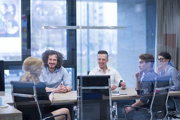 Image showing Startup Business Team At A Meeting at modern office building