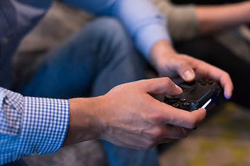 Image showing startup Office Workers Playing computer games