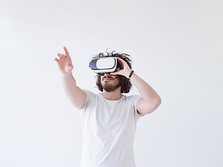 Image showing Man using headset of virtual reality