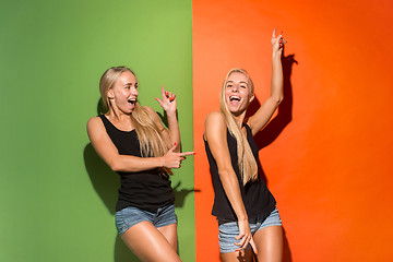 Image showing The happy business women standing and smiling