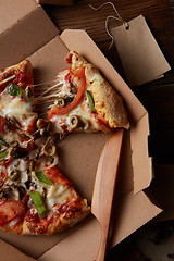 Image showing Pieces of fresh pizza