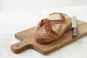 Image showing Fresh oval organic bread