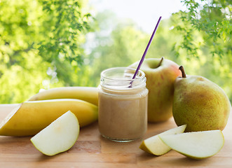 Image showing jar with fruit puree or baby food