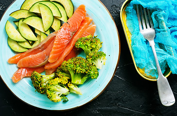 Image showing salmon with vegetables