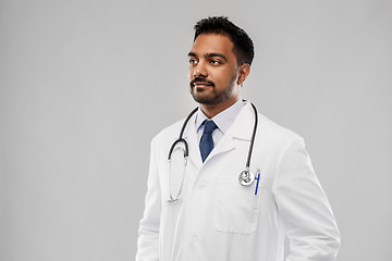 Image showing indian male doctor with stethoscope