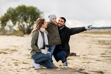 Image showing happy family outdoors in autumn