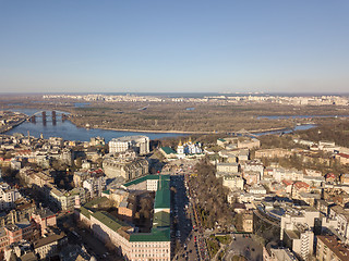 Image showing The Podol district and the Dnieper river are a sunny day. Kiev, Ukraine