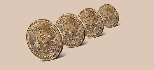 Image showing Coins gold bitcoin virtual crypto currency