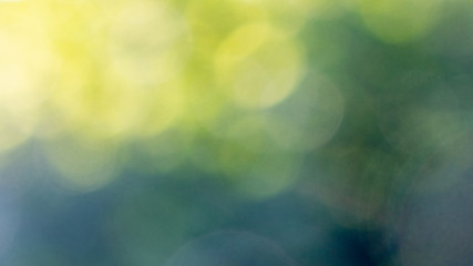 Image showing Abstract green yellow blurred bokeh background. Beautiful layout