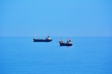 Image showing Cargo Ships in the Sea