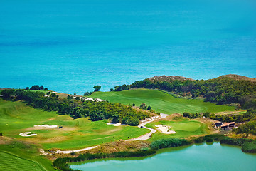 Image showing Golf Course on the Sea Shore